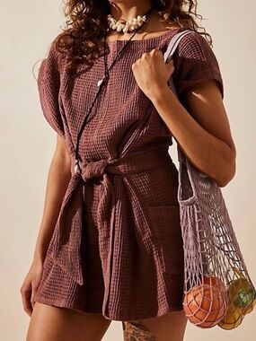 Free People Pull Me In Romper Women’s XS Brown